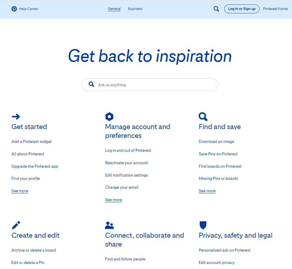 วิธีใช้ Pinterest - หน้าคำถามที่พบบ่อย