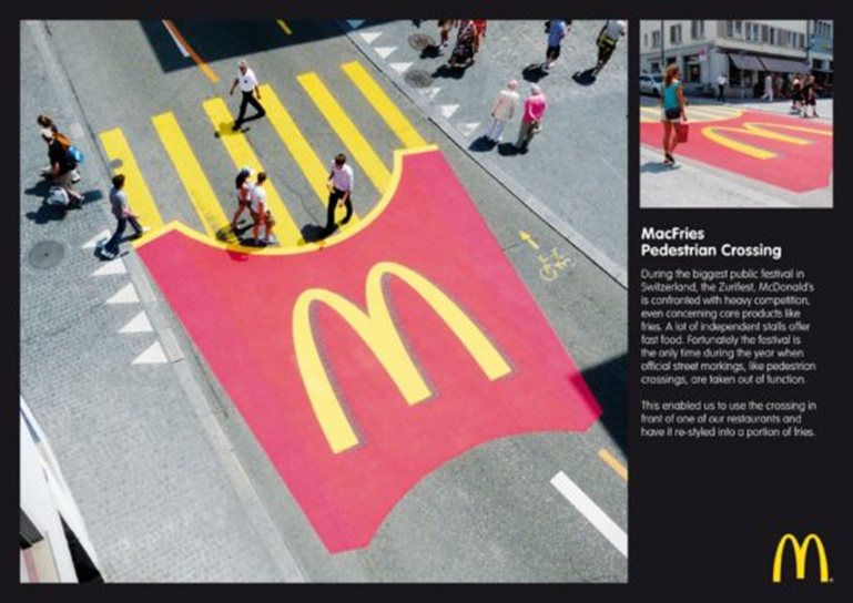 Beispiele für Guerilla-Marketing von McDonald's, kreative Marketingideen