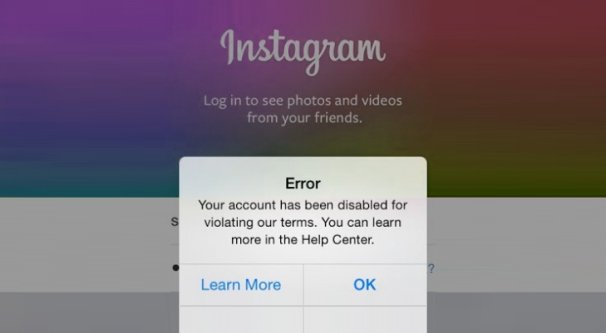 บัญชี Instagram ถูกปิดใช้งาน