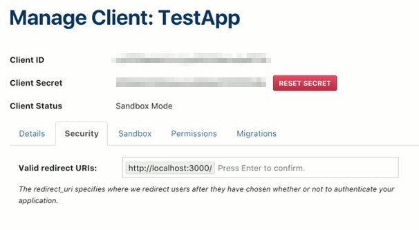 ข้อมูลรับรอง Oauth