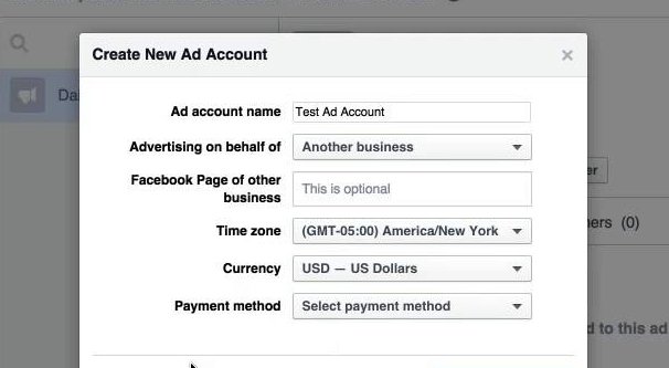 Создать рекламный аккаунт Facebook