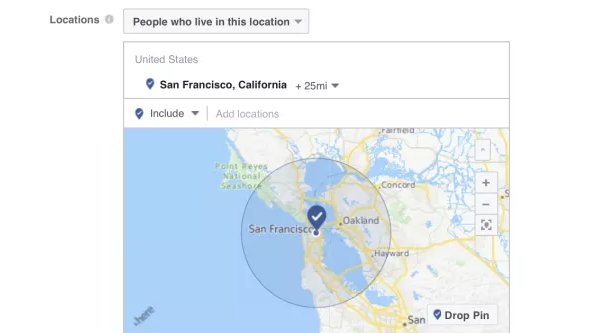 Instagram 上的目標位置