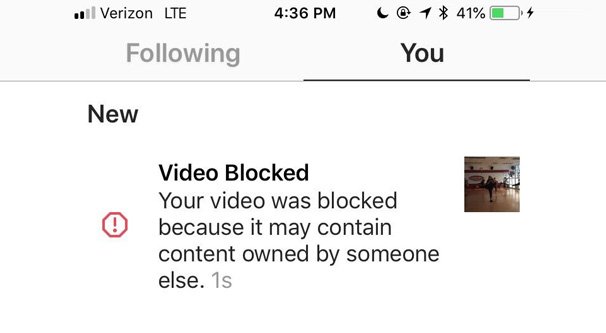 วิดีโอถูกบล็อกเนื่องจากละเมิดลิขสิทธิ์