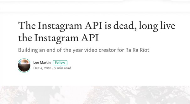 Instagram API 已死