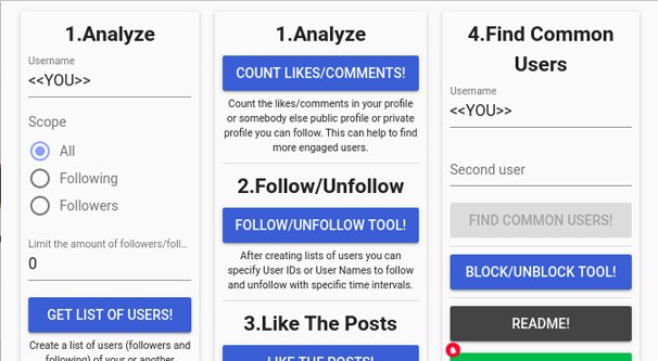ภาพหน้าจอเครื่องมือช่วยเหลือของ Instagram