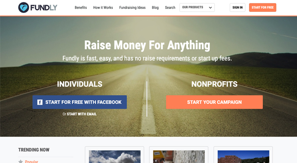 เว็บไซต์ Fundly
