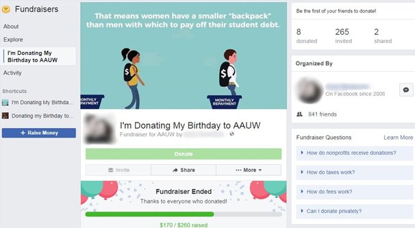 ตัวอย่าง FB Fundraiser