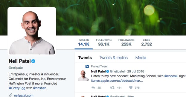 ニール・パテル認証済みツイッター