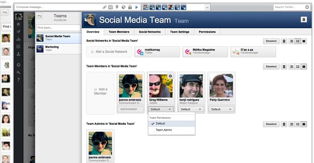Hootsuite でのチーム管理
