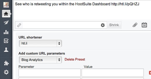 フートスイート URL 短縮サービス