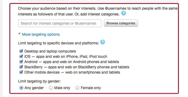 Twitter インタレスト ターゲティング