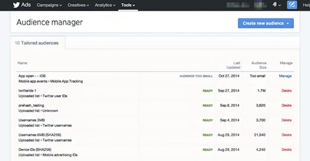 Twitter 廣告受眾