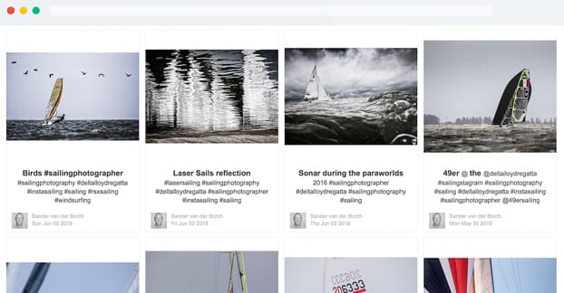 Schermata del feed social di Powr