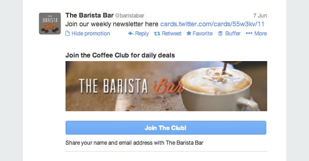 Twitter カードの例