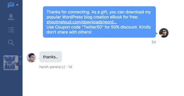 Автоматическое нежелательное сообщение