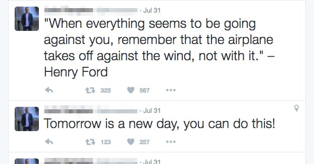 Twitter ポジティブの例