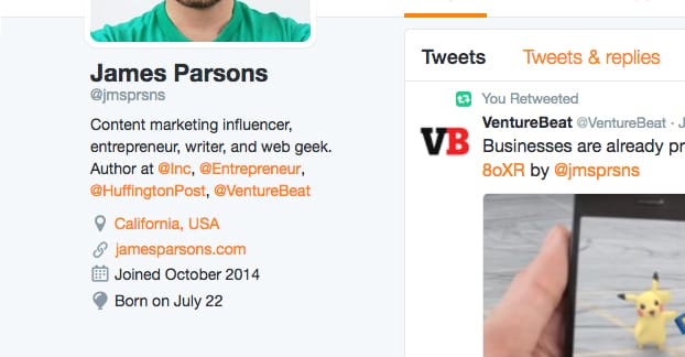 例の Twitter バイオ