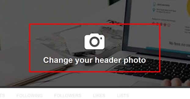 Twitterのヘッダー写真を変更する