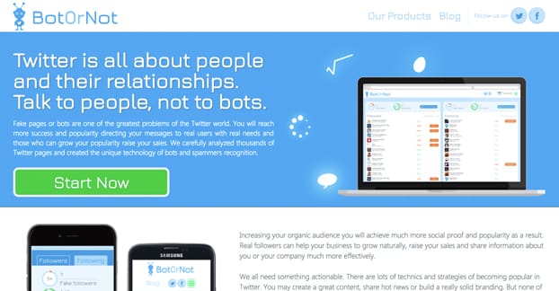 ボットかノットのウェブサイト