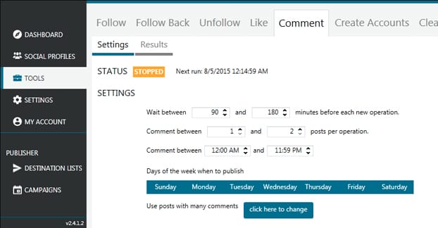 予約ツイートエリア