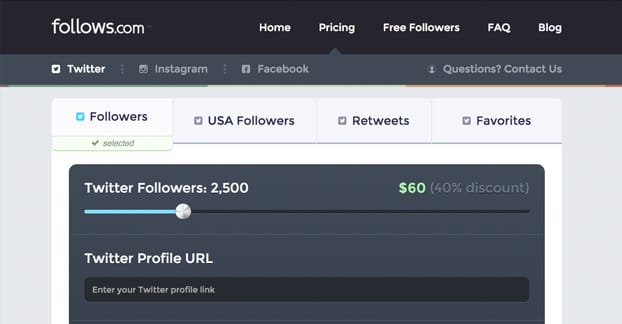 Twitter フォロワーの購入