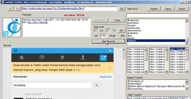 Exemplu de bot de autortweet