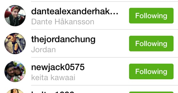 Lista de urmăritori pe Instagram