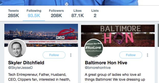 認証済みユーザー フォロワー