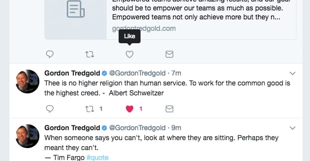 プロフィールのツイートにいいね!