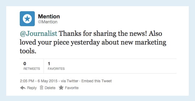 ツイッターでのメンション