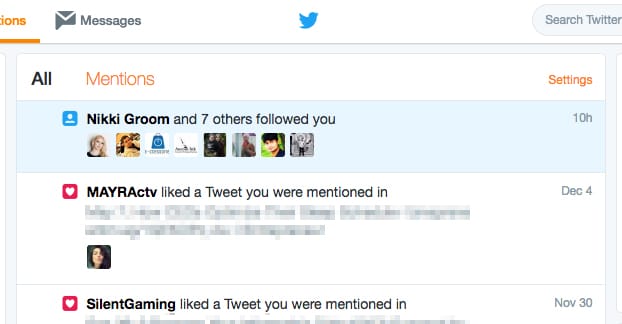 Twitter 上的新關注者