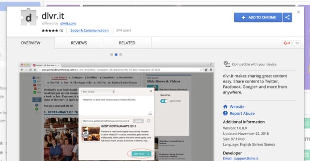 Dlvrit 瀏覽器擴展