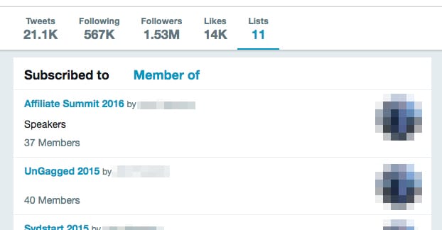 Exemples de listes publiques