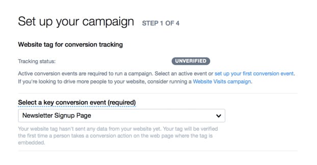 Configurare eveniment de conversie