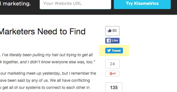 Кнопка Kissmetrics