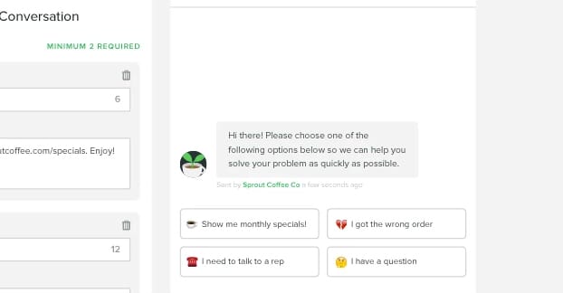Esempio di conversazione con chatbot