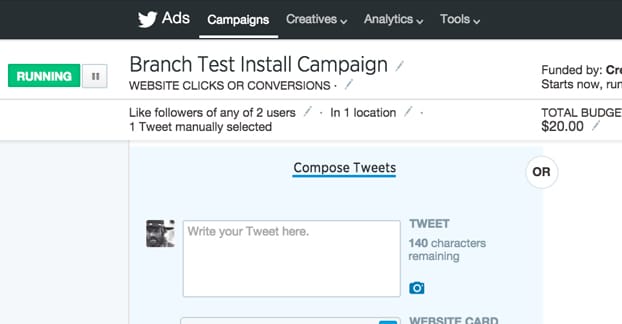 Testo degli annunci Twitter 2