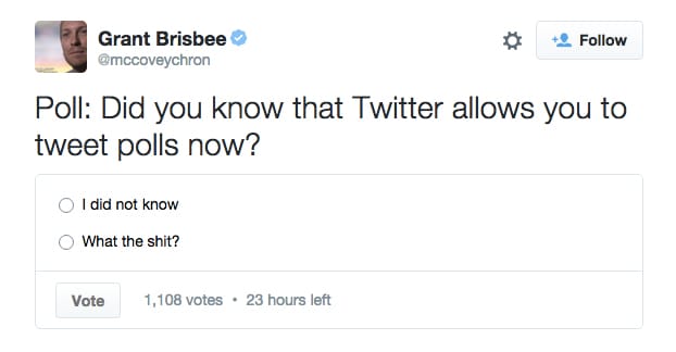 Exemple de sondage Twitter