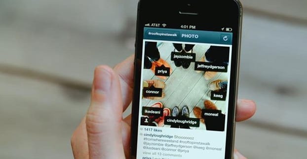 Отметить друзей в Instagram