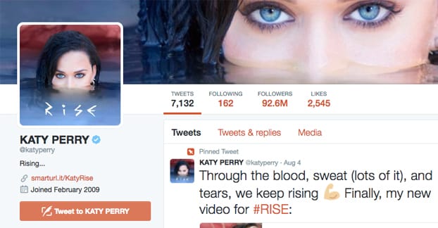 Katy Perry pe Twitter