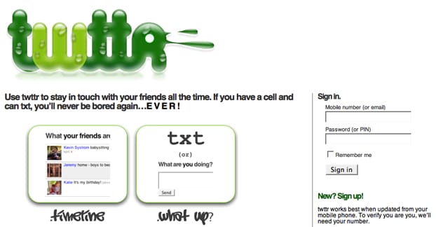 Primul site web Twttr