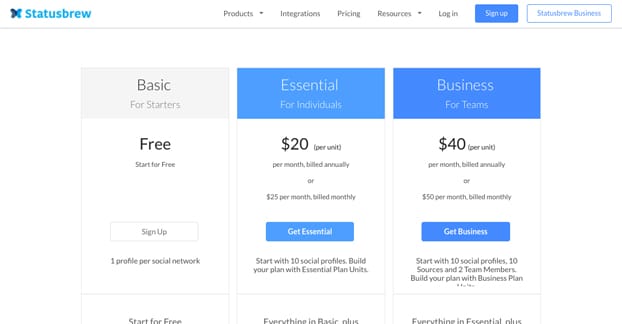 Trois plans Statusbrew