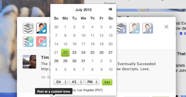 Pianificazione di un Tweet su Buffer