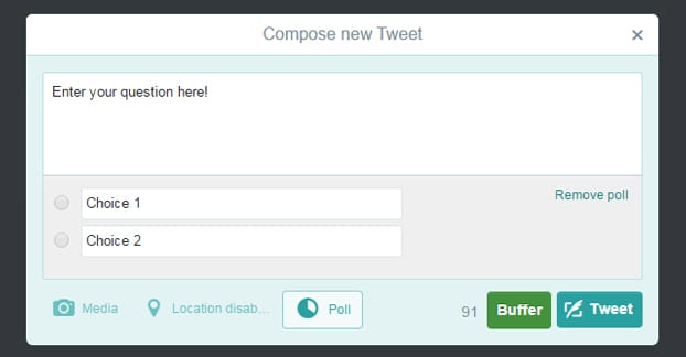 Twitter-Umfrageoptionen