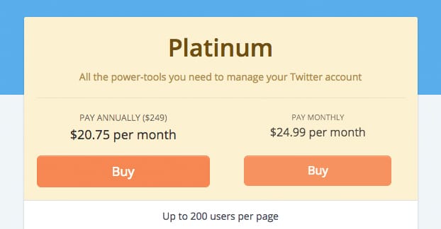 Prezzo platino Tweepi