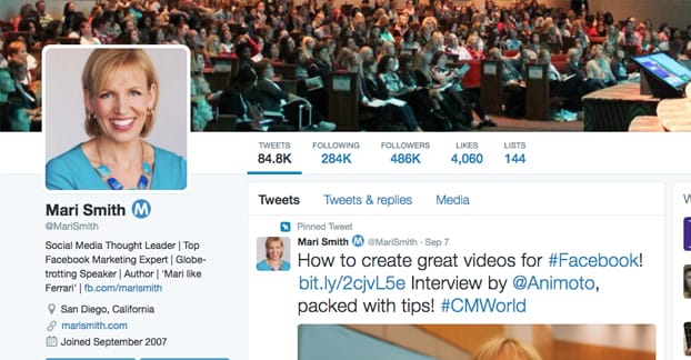 マリ・スミス Twitter プロフィール