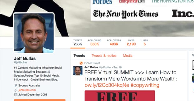 ジェフ・ブラスのツイッタープロフィール