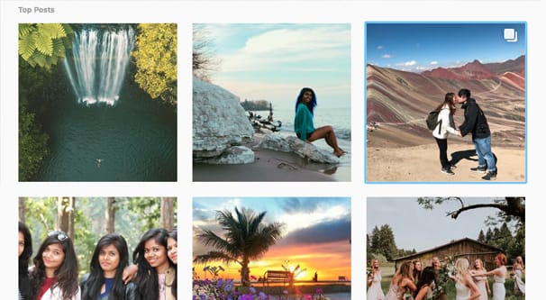 Ejemplo de tendencias de Instagram