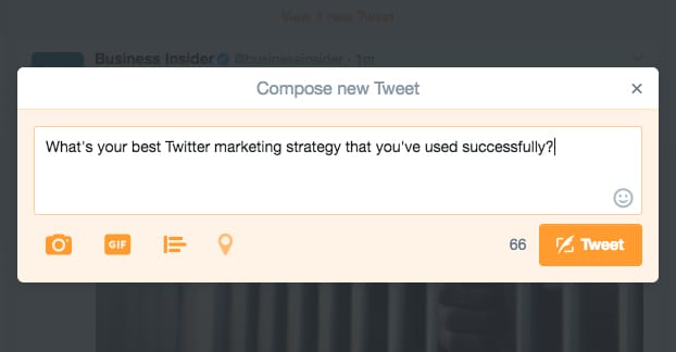 Fare una domanda su Twitter