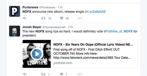 Ricerca banda su Twitter